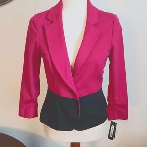 NWT I.N. Studio Women's Petite Pink & Black Blazer